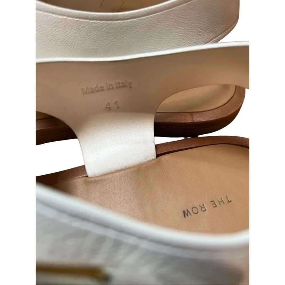 The Row Women's Fisherman Woven Leather Sandals White EU 41 US 11 - Picture 11 of 13